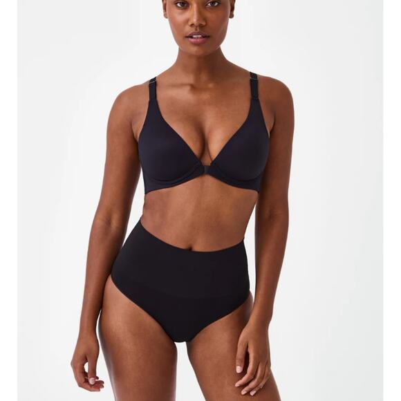 Spanx Women's Very Black‎ Adjustable Plunge Wireless Lift Bra Size 32D - Picture 1 of 14